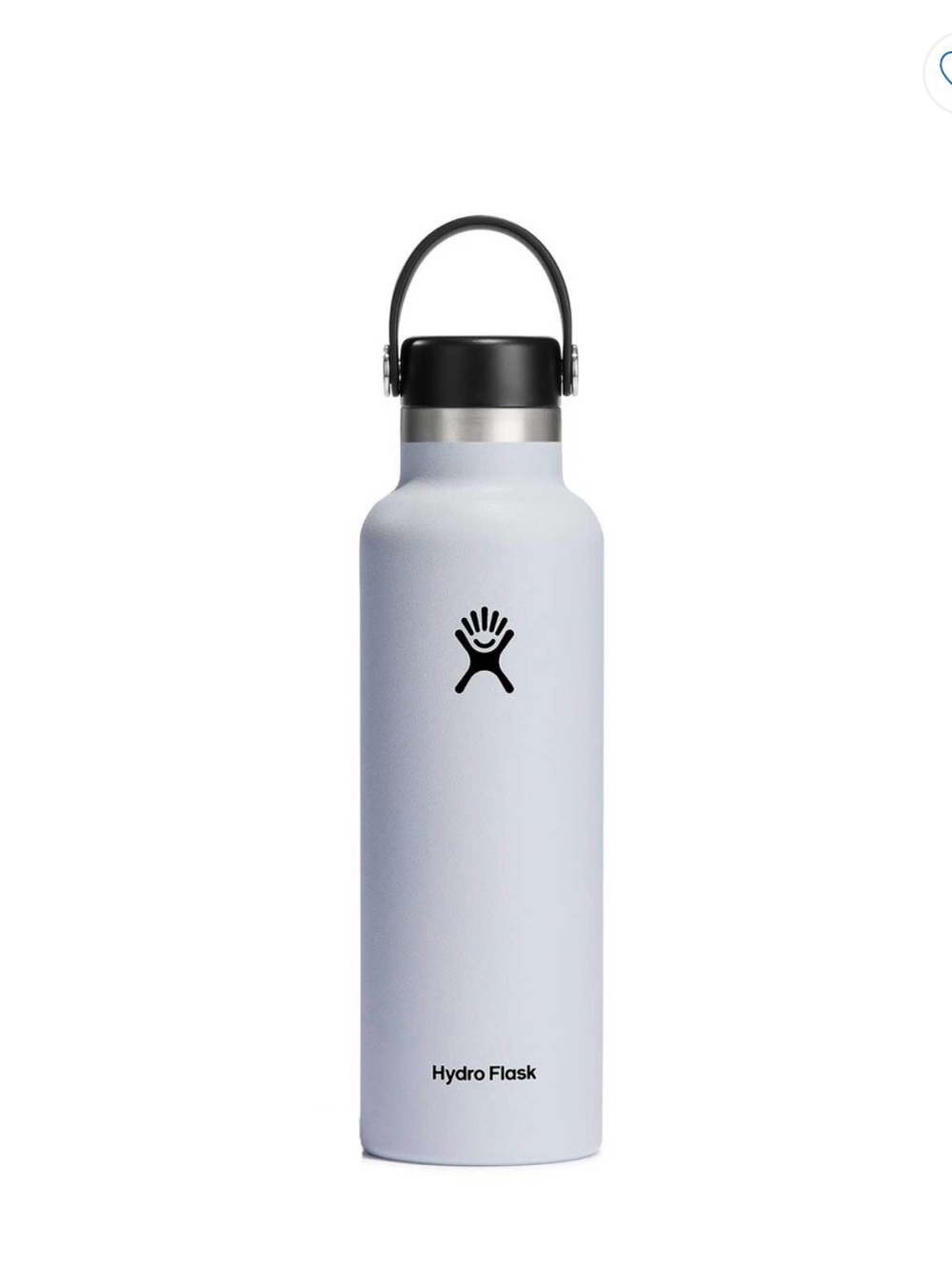 Hydro Flask 21 oz Standard Mouth Water Bottle in White